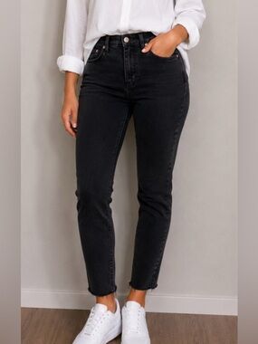 rag & bone Black Jeans Ankle Skinny Tie Dye Fray Raw Hem Acid Vintage Revolve